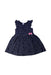 A Navy Sleeveless Dresses from Petit Bateau in size 3T for girl. (Front View)