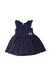 A Navy Sleeveless Dresses from Petit Bateau in size 3T for girl. (Front View)