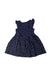 A Navy Sleeveless Dresses from Petit Bateau in size 3T for girl. (Back View)