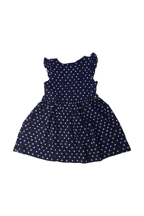 A Navy Sleeveless Dresses from Petit Bateau in size 3T for girl. (Back View)