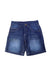 A Blue Shorts from Chickeeduck in size 5T for boy. (Front View)