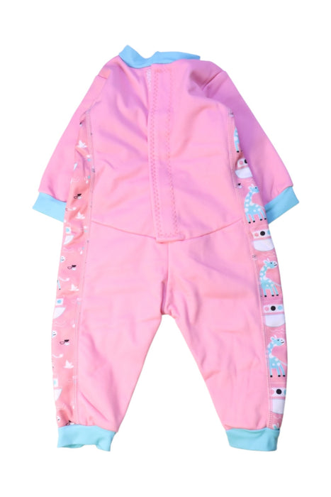 A Pink Wetsuits from Splash About in size 12-18M for girl. (Back View)