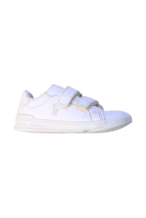 A White Sneakers from Polo Ralph Lauren in size 3T for boy. (Front View)
