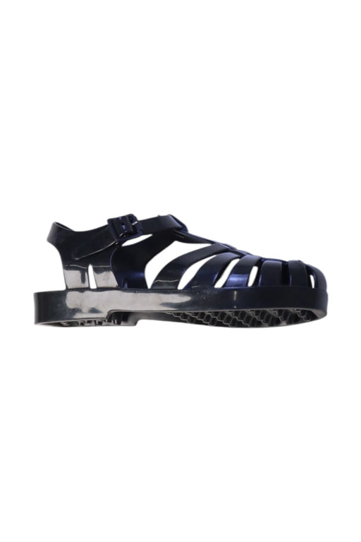 A Navy Sandals from Mini Melissa in size 6T for girl. (Front View)