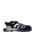 A Navy Sandals from Mini Melissa in size 6T for girl. (Front View)