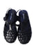 A Navy Sandals from Mini Melissa in size 6T for girl. (Back View)