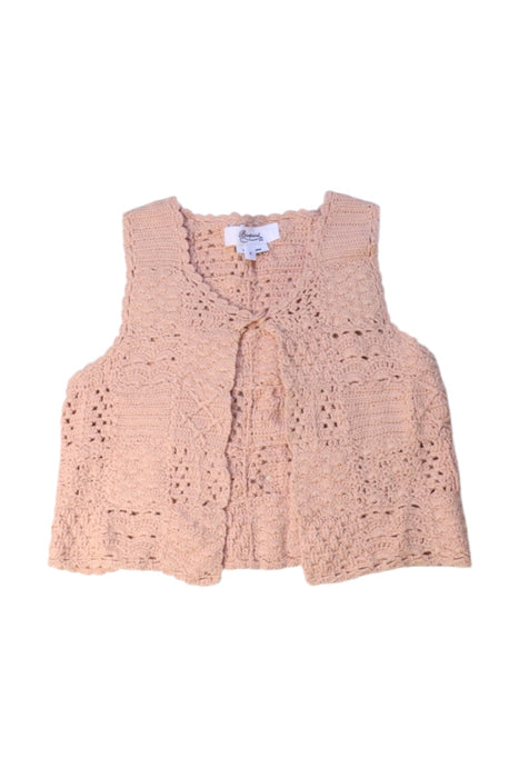 A Beige Dress Up Vests from Bonpoint in size 6T for girl. (Front View)