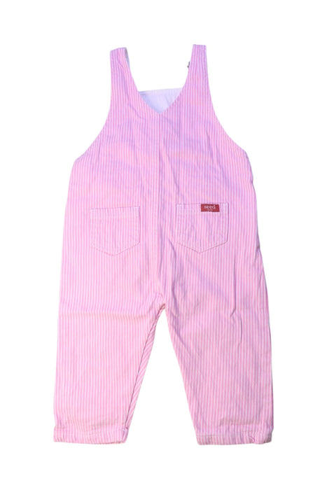 A Pink Long Overalls from Seed in size 18-24M for girl. (Back View)