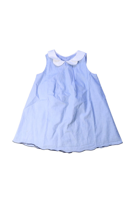 A Blue Sleeveless Dresses from Jacadi in size 2T for girl. (Front View)