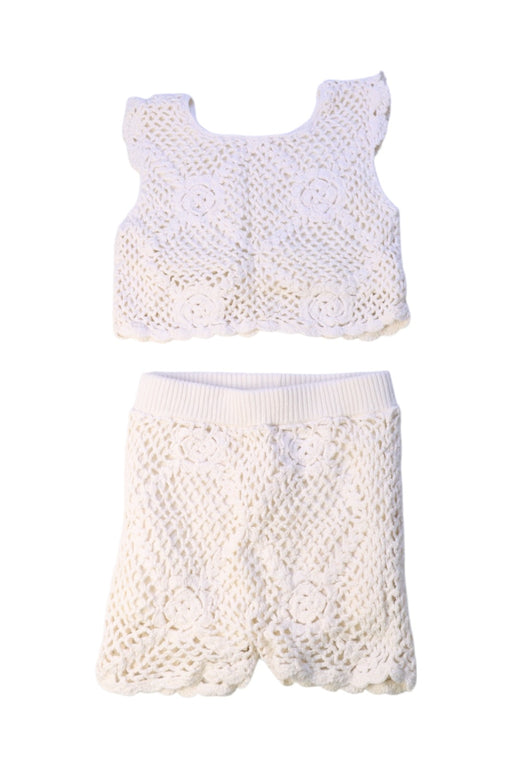 A White Shorts Sets from Seed in size 18-24M for girl. (Front View)