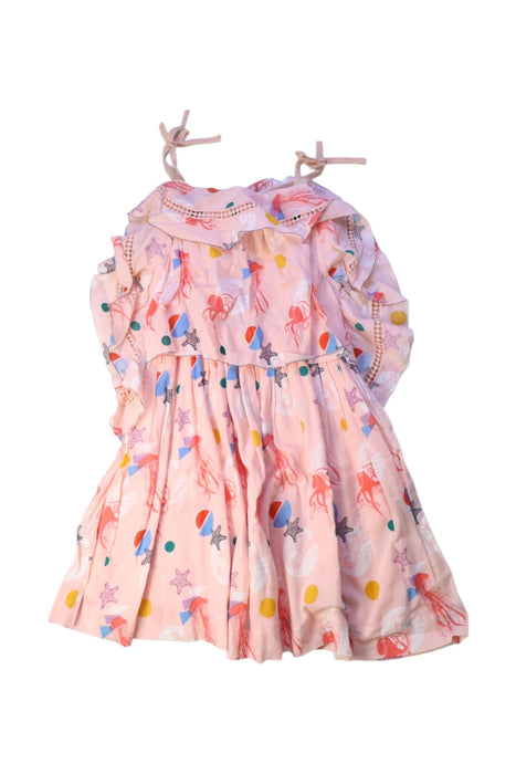 A Multicolour Sleeveless Dresses from Velveteen in size 8Y for girl. (Front View)
