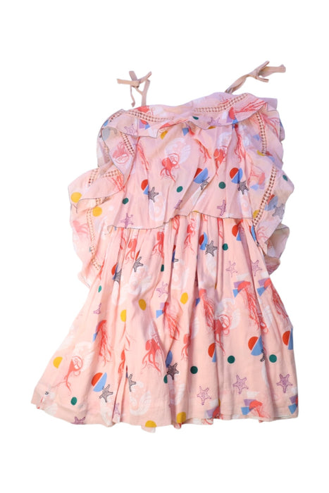 A Multicolour Sleeveless Dresses from Velveteen in size 8Y for girl. (Back View)
