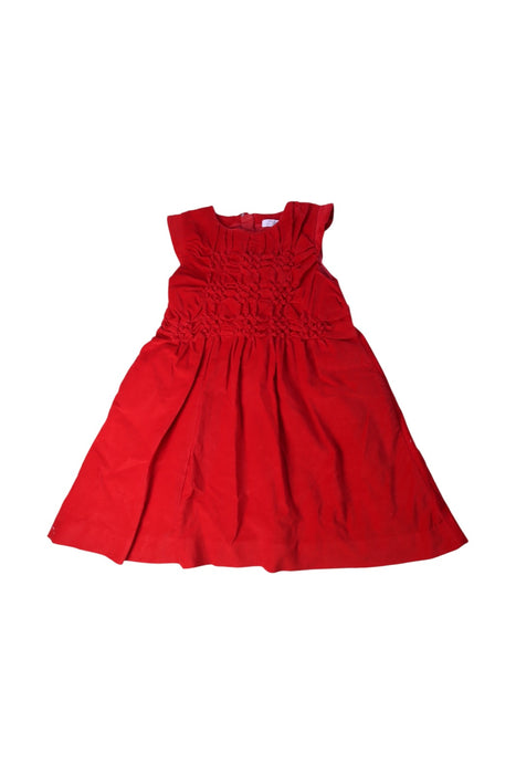 A Red Sleeveless Dresses from Château de Sable in size 4T for girl. (Front View)