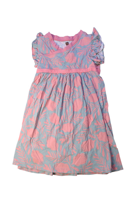 A Blue Short Sleeve Dresses from Tea in size 5T for girl. (Front View)
