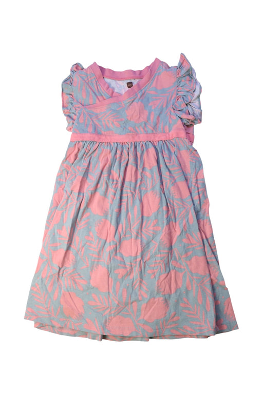 A Blue Short Sleeve Dresses from Tea in size 5T for girl. (Front View)
