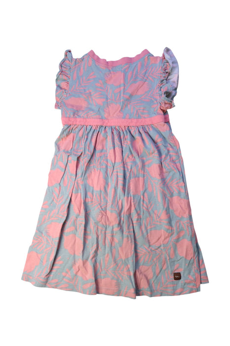 A Blue Short Sleeve Dresses from Tea in size 5T for girl. (Back View)