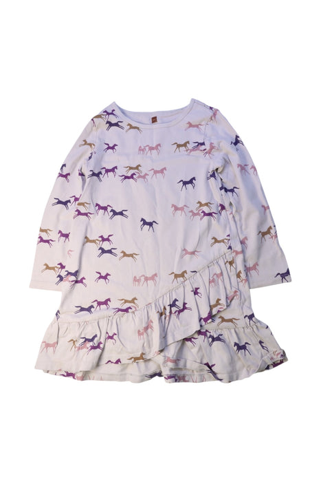 A Beige Long Sleeve Dresses from Tea in size 6T for girl. (Front View)