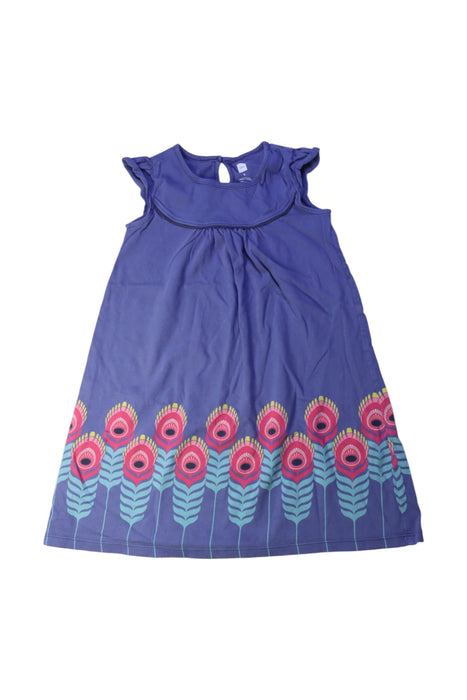 A Blue Sleeveless Dresses from Tea in size 6T for girl. (Front View)
