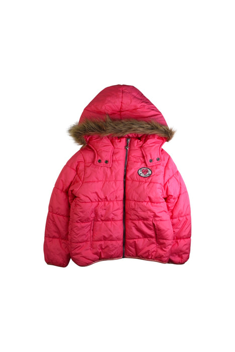 A Pink Puffer/Quilted Coats & Outerwear from La Compagnie des Petits in size 6T for girl. (Front View)