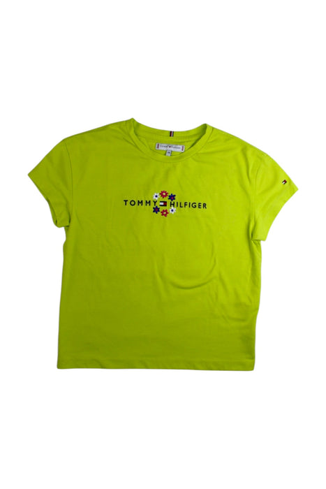 A Yellow Short Sleeve T Shirts from Tommy Hilfiger in size 7Y for girl. (Front View)