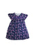 A Navy Short Sleeve Dresses from La Compagnie des Petits in size 6T for girl. (Front View)