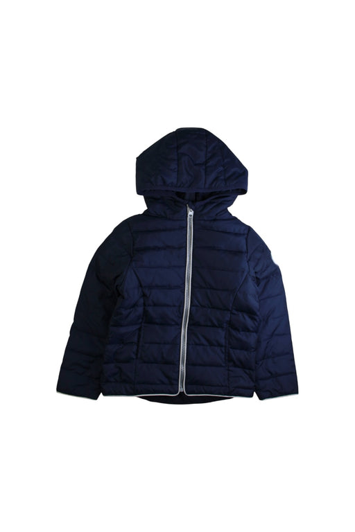 A Navy Puffer/Quilted Jackets from La Compagnie des Petits in size 5T for girl. (Front View)