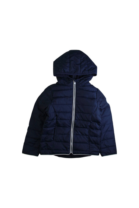 A Navy Puffer/Quilted Jackets from La Compagnie des Petits in size 5T for girl. (Front View)
