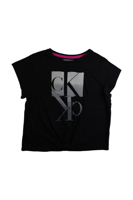 A Black Short Sleeve T Shirts from Calvin Klein in size 8Y for girl. (Front View)