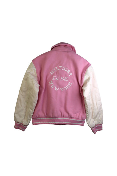 A Pink Lightweight Jackets from Tommy Hilfiger in size 7Y for girl. (Back View)