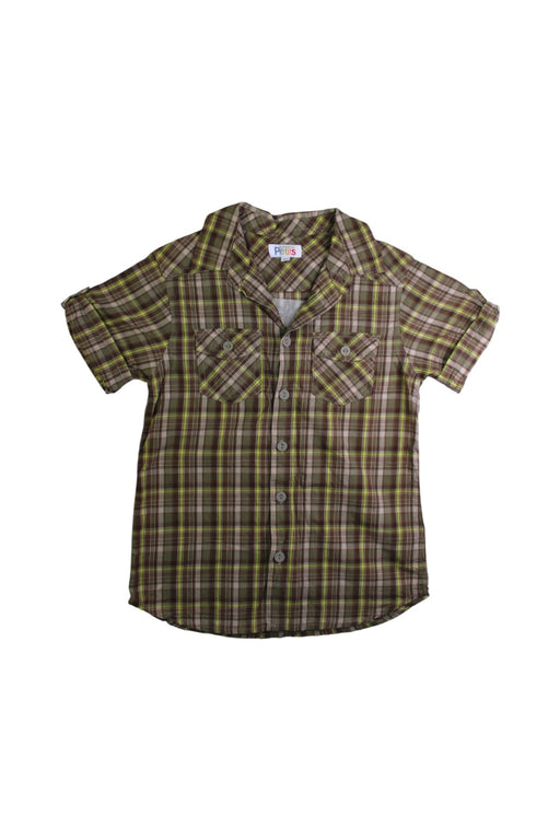A Green Short Sleeve Shirts from La Compagnie des Petits in size 8Y for boy. (Front View)