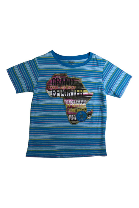 A Blue Short Sleeve T Shirts from La Compagnie des Petits in size 6T for girl. (Front View)