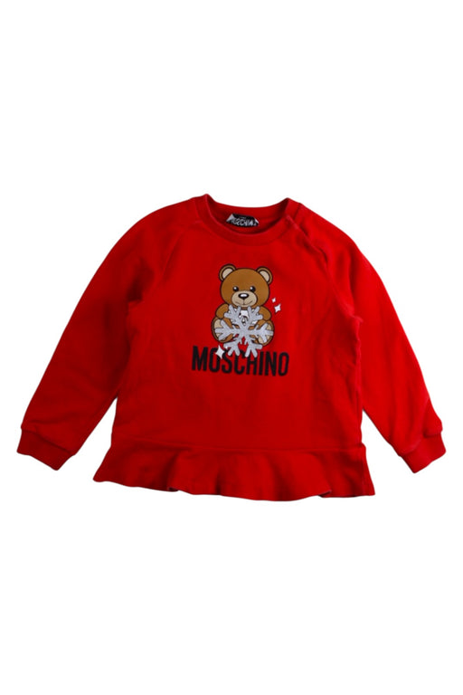 A Red Crewneck Sweatshirts from Moschino in size 2T for girl. (Front View)