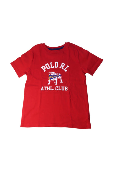 A Red Short Sleeve T Shirts from Polo Ralph Lauren in size 6T for boy. (Front View)