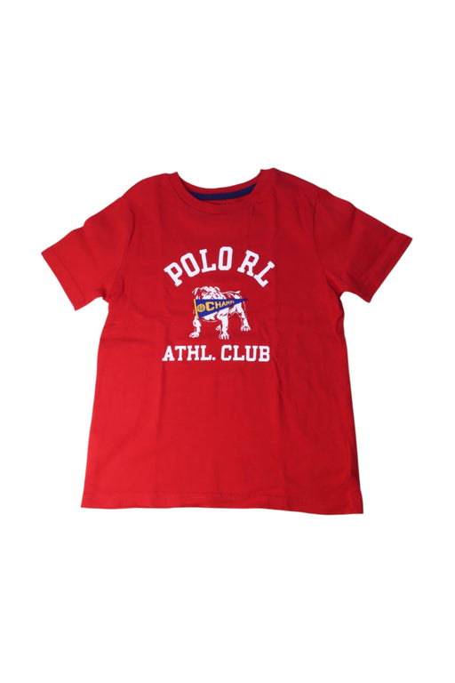 A Red Short Sleeve T Shirts from Polo Ralph Lauren in size 6T for boy. (Front View)
