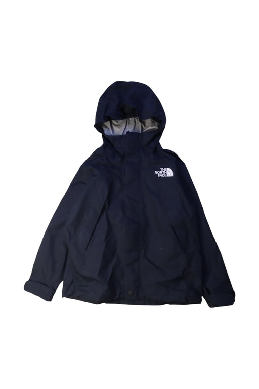 A Navy Rain Jackets from The North Face in size 4T for neutral. (Front View)