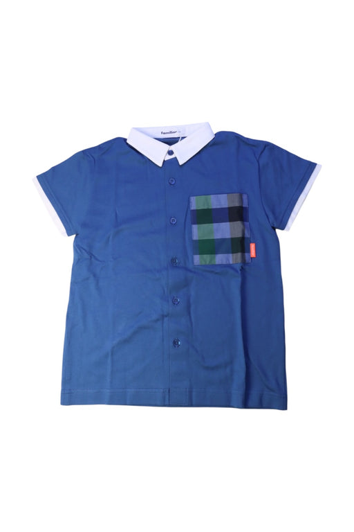 A Blue Short Sleeve Shirts from Familiar in size 7Y for boy. (Front View)