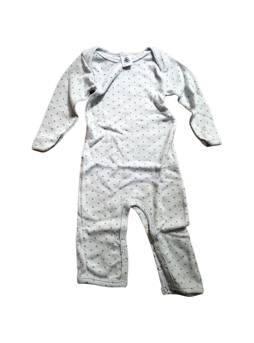 A Blue Long Sleeve Rompers from Petit Bateau in size 6-12M for neutral. (Front View)