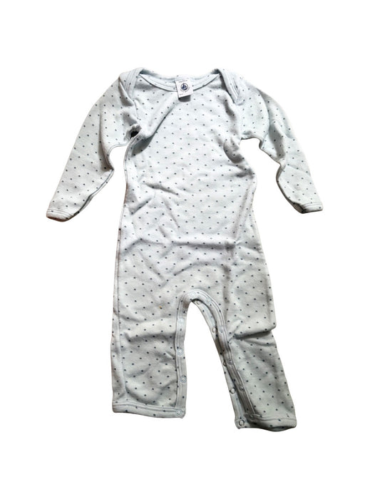 A Blue Long Sleeve Rompers from Petit Bateau in size 6-12M for neutral. (Front View)