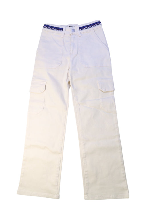 A White Casual Pants from IKKS in size 8Y for boy. (Front View)