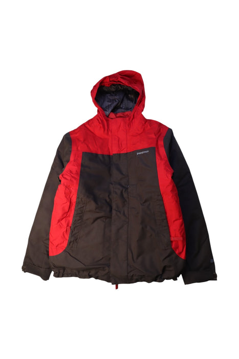 A Red Puffer/Quilted Jackets from Patagonia in size 8Y for boy. (Front View)