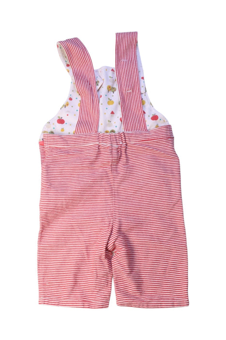 A Red Overall Shorts from Little Green Radicals in size 2T for boy. (Back View)