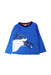 A Blue Long Sleeve T Shirts from Petit Bateau in size 4T for boy. (Front View)