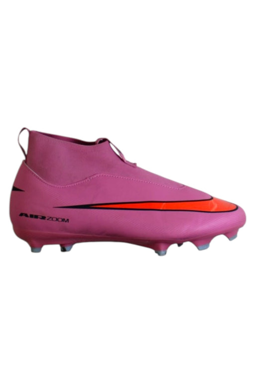 A Pink Cleats/Soccer Shoes from Nike in size 12Y for girl. (Front View)