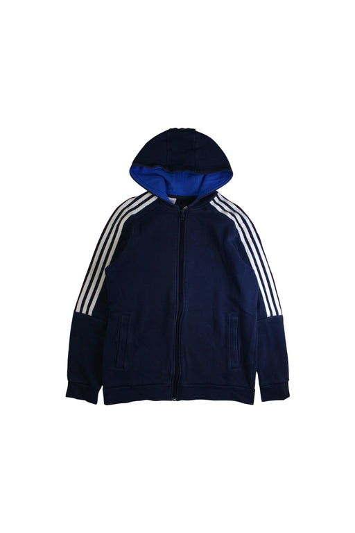A Navy Hooded Sweatshirts from Adidas in size 13Y for neutral. (Front View)
