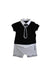 A Black Short Sleeve Rompers from Karl Lagerfeld in size 6-12M for boy. (Front View)