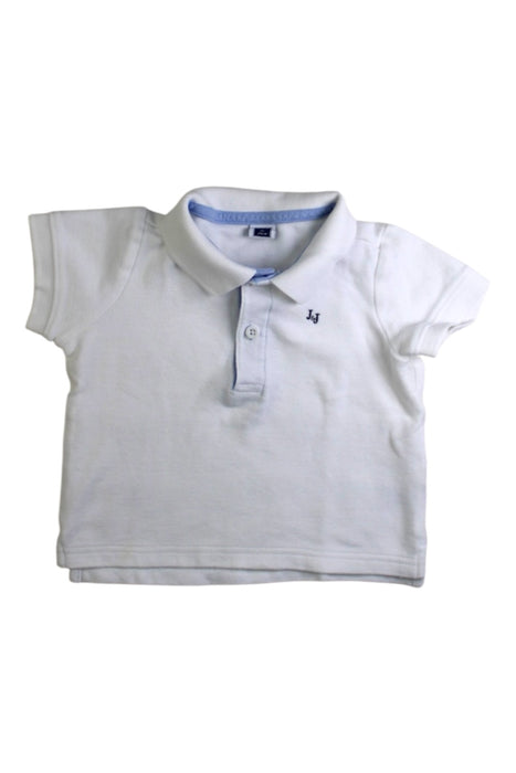 A White Short Sleeve Polos from Janie & Jack in size 6-12M for boy. (Front View)