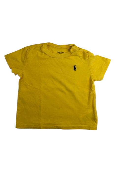 A Yellow Short Sleeve T Shirts from Ralph Lauren in size 3-6M for boy. (Front View)