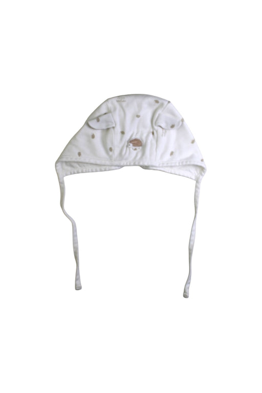 A White Winter Hats from Tartine et Chocolat in size 3-6M for boy. (Front View)
