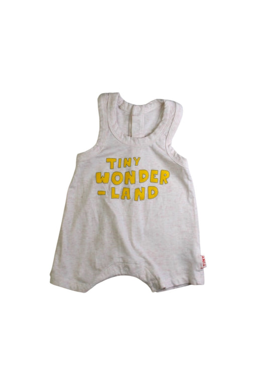 A Beige Sleeveless Rompers from Tinycottons in size 0-3M for boy. (Front View)