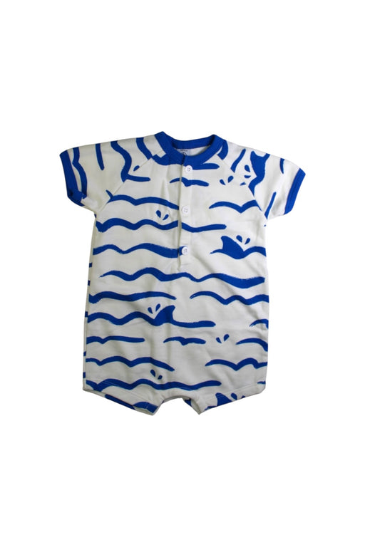A Blue Short Sleeve Rompers from Petit Bateau in size 12-18M for boy. (Front View)